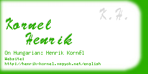 kornel henrik business card