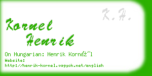 kornel henrik business card